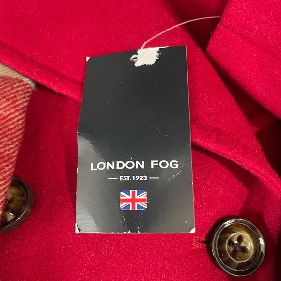 London Fog Red Wool Blend Peacoat Scarf Medium Women Winter Classic Trendy - Picture 4 of 12